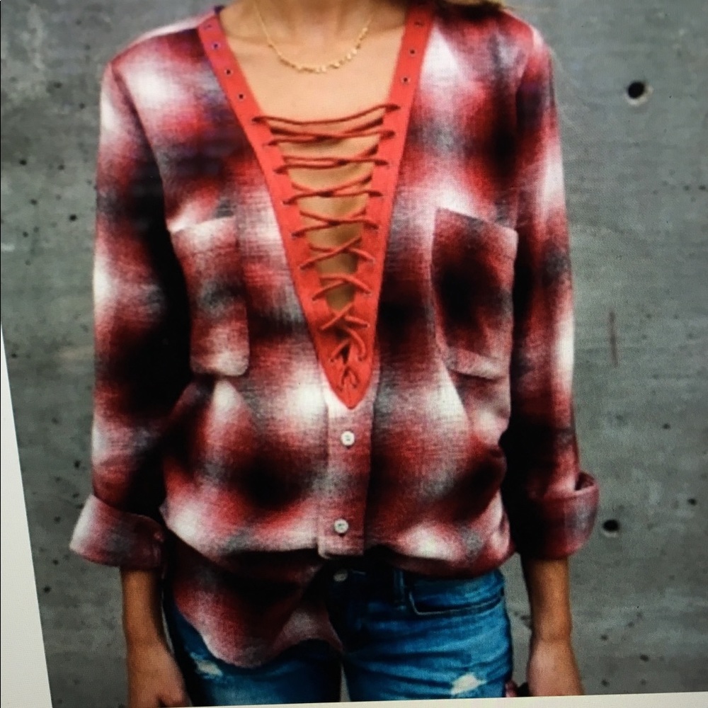 ❤️Miss love Lace Up Cotton Flannel